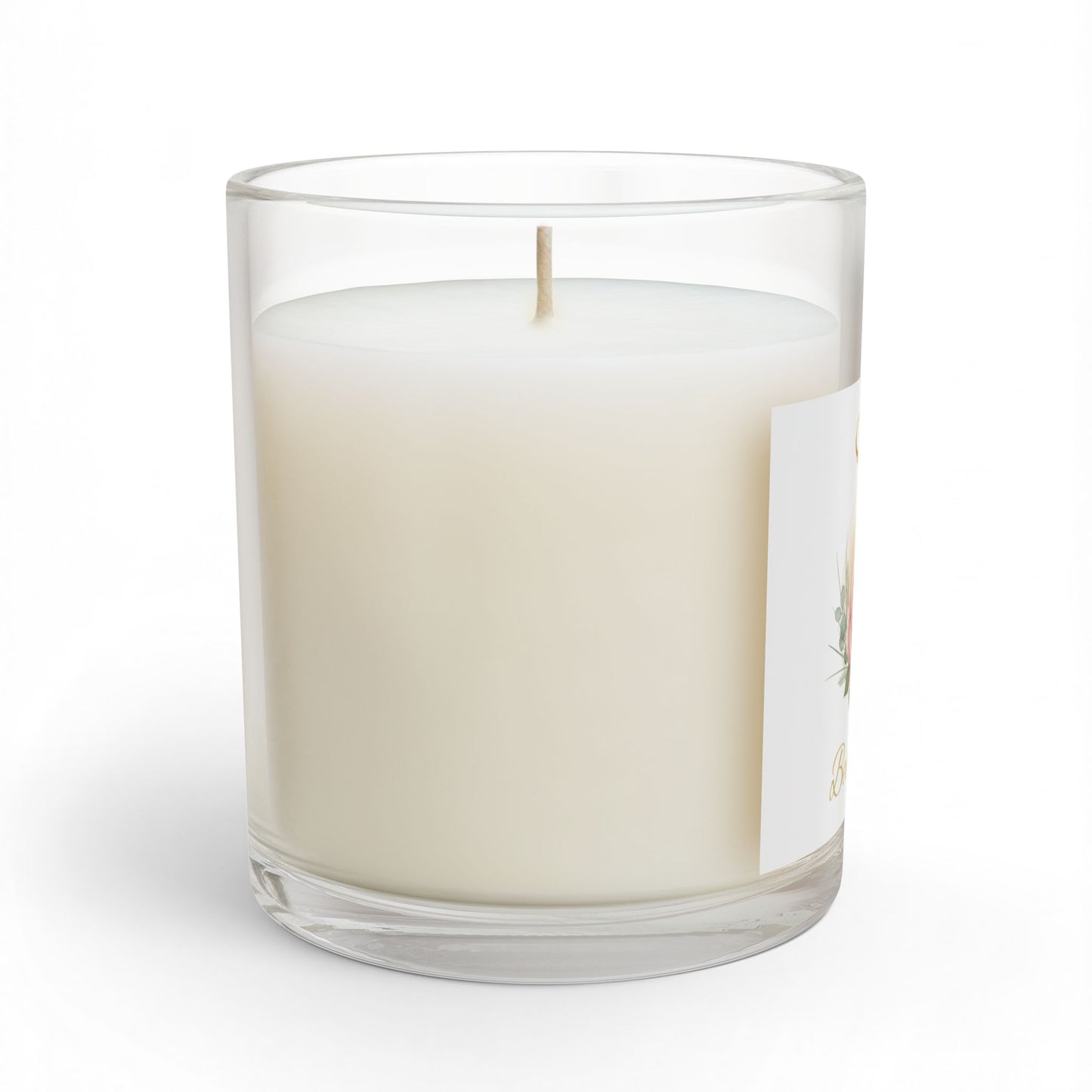 Beach Rose Glass Candle — 11oz Floral Scented Soy Candle